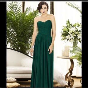 Dessy collection hunter green bridesmaid dress